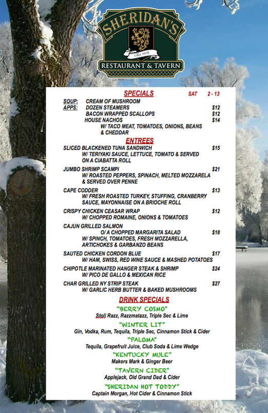 CELEBRATE VALENTINE'S WEEKEND AT SHERIDAN'S