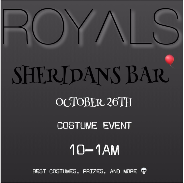 SHERIDAN'S HALLOWEEN PARTY - SATURDAY OCTOBER 26th