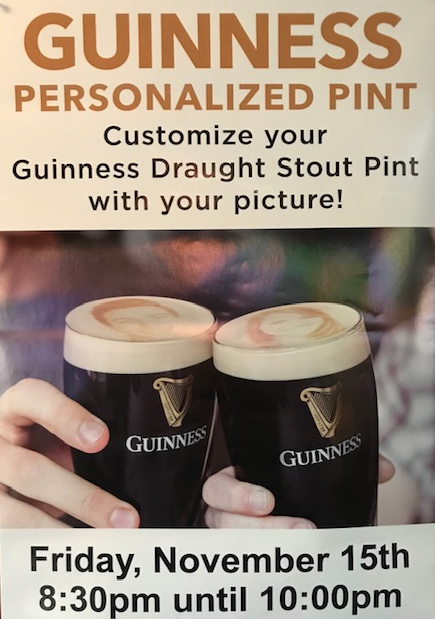 GUINNESS PERSONALIZED PINT NIGHT AT SHERIDANS
