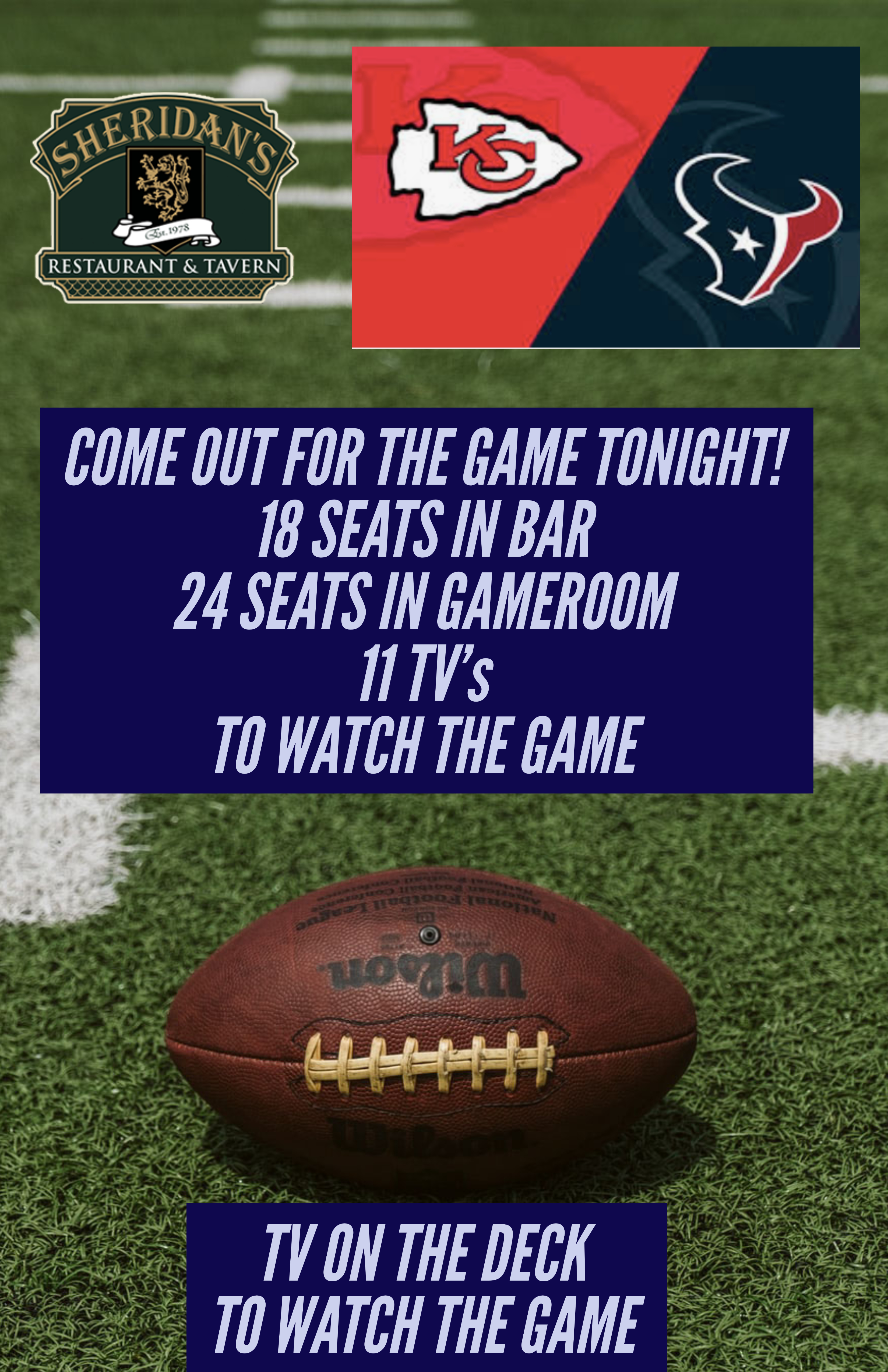 FOOTBALL & SHERIDAN'S GO TOGETHER!