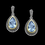 Lorenzo Blue Topaz 18K Sterling Earrings