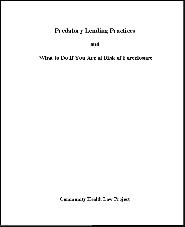 Predatory Lending Practices